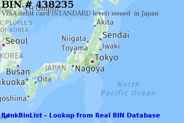 BIN 438235 VISA debit Japan JP