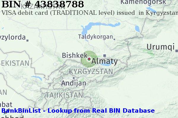 BIN 43838788 VISA debit Kyrgyzstan KG