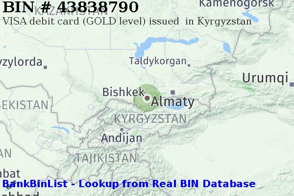 BIN 43838790 VISA debit Kyrgyzstan KG