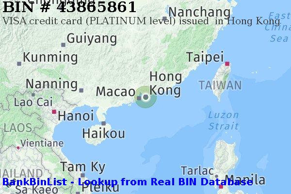 BIN 43865861 VISA credit Hong Kong HK