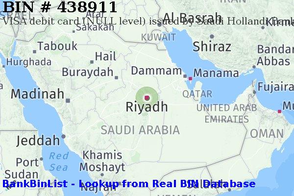 BIN 438911 VISA debit Saudi Arabia SA