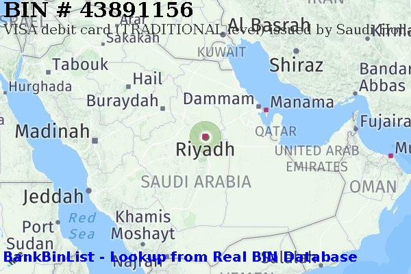 BIN 43891156 VISA debit Saudi Arabia SA