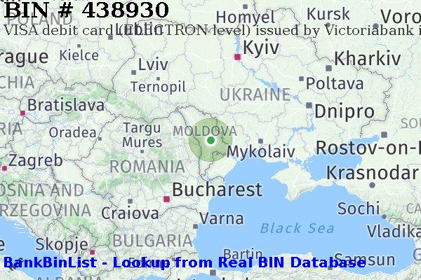 BIN 438930 VISA debit Moldova MD
