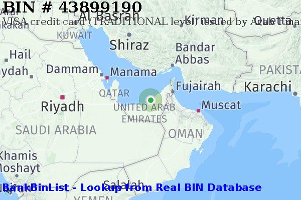 BIN 43899190 VISA credit United Arab Emirates AE