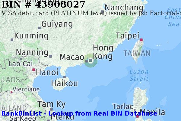 BIN 43908027 VISA debit Hong Kong HK
