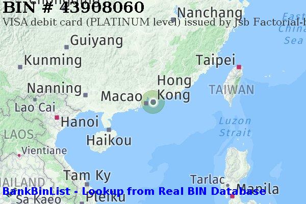 BIN 43908060 VISA debit Hong Kong HK