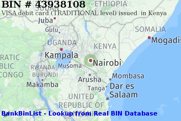 BIN 43938108 VISA debit Kenya KE
