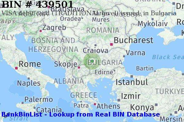 BIN 439501 VISA debit Bulgaria BG