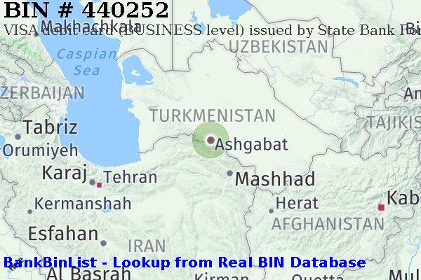 BIN 440252 VISA debit Turkmenistan TM
