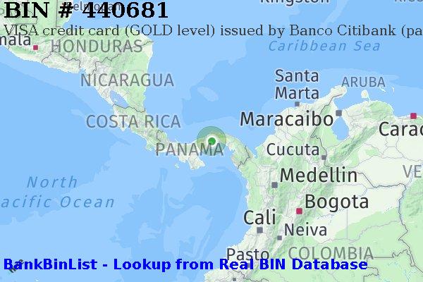 BIN 440681 VISA credit Panama PA