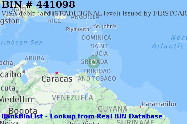 BIN 441098 VISA debit Grenada GD