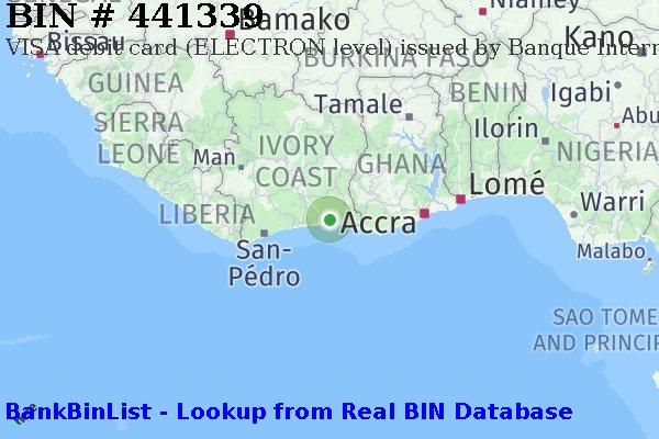 BIN 441339 VISA debit Côte d'Ivoire CI