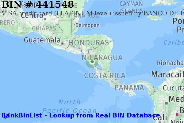 BIN 441548 VISA credit Nicaragua NI
