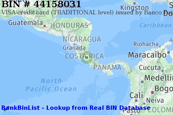 BIN 44158031 VISA credit Costa Rica CR