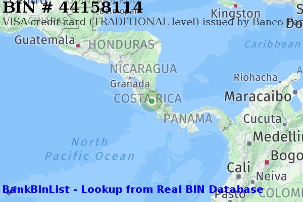 BIN 44158114 VISA credit Costa Rica CR