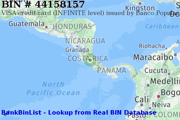 BIN 44158157 VISA credit Costa Rica CR