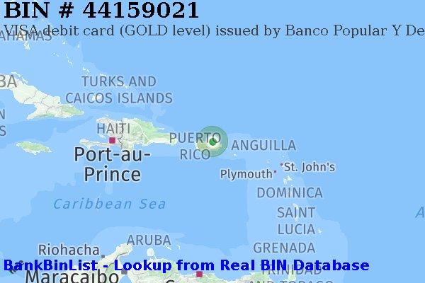 BIN 44159021 VISA debit Puerto Rico PR