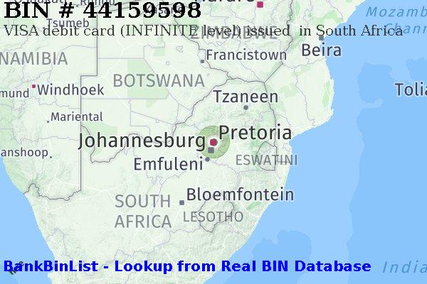 BIN 44159598 VISA debit South Africa ZA