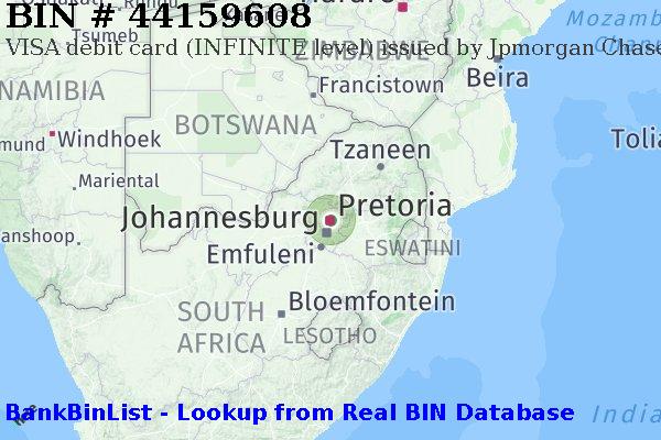 BIN 44159608 VISA debit South Africa ZA