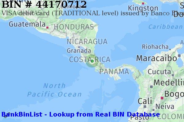 BIN 44170712 VISA debit Costa Rica CR
