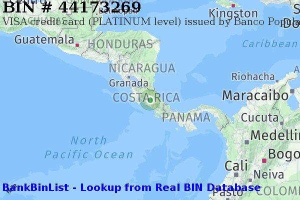 BIN 44173269 VISA credit Costa Rica CR
