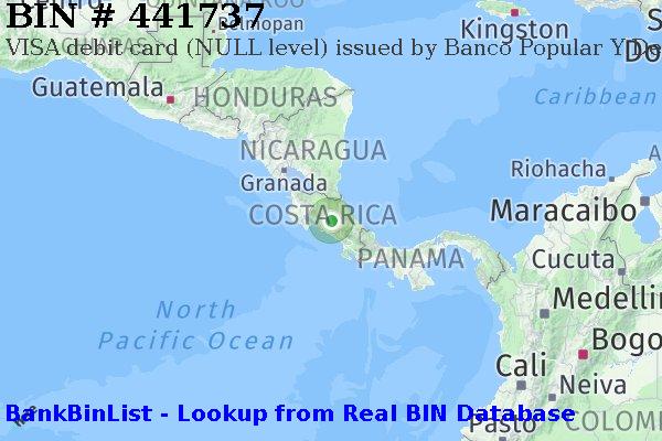 BIN 441737 VISA debit Costa Rica CR