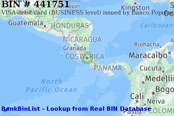 BIN 441751 VISA debit Costa Rica CR