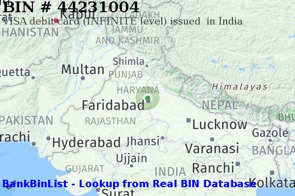 BIN 44231004 VISA debit India IN