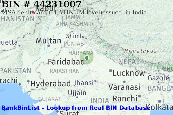 BIN 44231007 VISA debit India IN