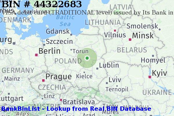 BIN 44322683 VISA debit Poland PL