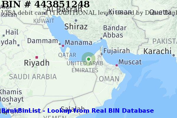 BIN 443851248 VISA debit United Arab Emirates AE
