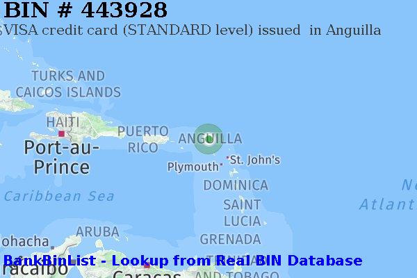 BIN 443928 VISA credit Anguilla AI