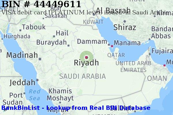 BIN 44449611 VISA debit Saudi Arabia SA