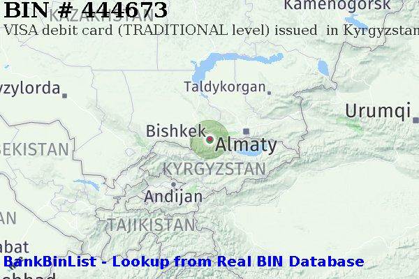BIN 444673 VISA debit Kyrgyzstan KG