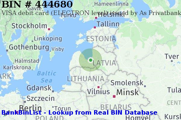 BIN 444680 VISA debit Latvia LV