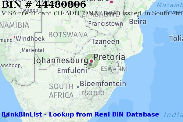 BIN 44480806 VISA credit South Africa ZA