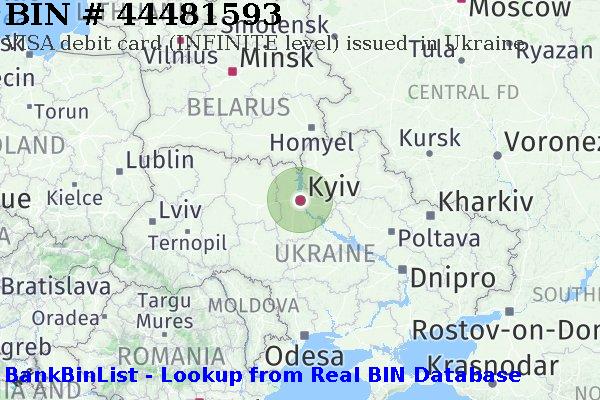 BIN 44481593 VISA debit Ukraine UA