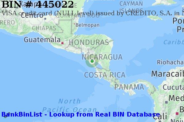 BIN 445022 VISA credit Nicaragua NI