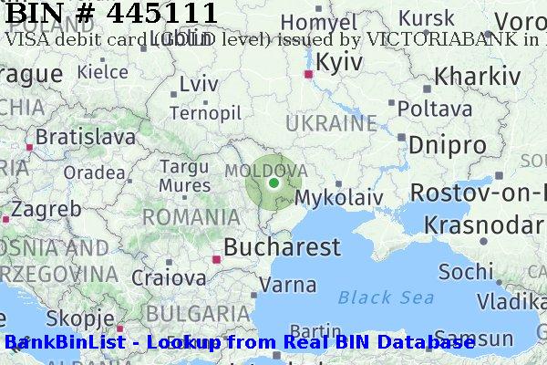 BIN 445111 VISA debit Moldova MD