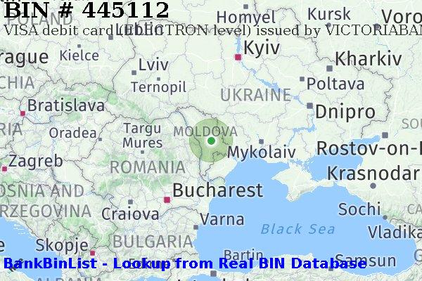 BIN 445112 VISA debit Moldova MD