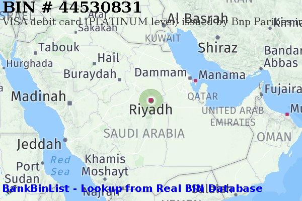 BIN 44530831 VISA debit Saudi Arabia SA