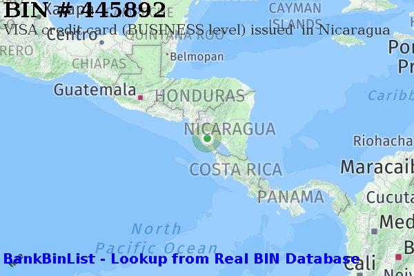BIN 445892 VISA credit Nicaragua NI