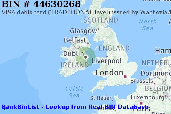 BIN 44630268 VISA debit Ireland IE