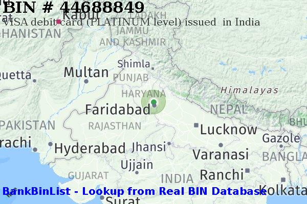 BIN 44688849 VISA debit India IN