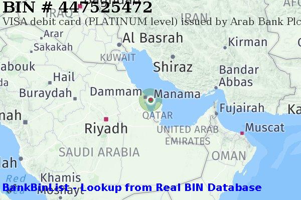 BIN 447525472 VISA debit Bahrain BH