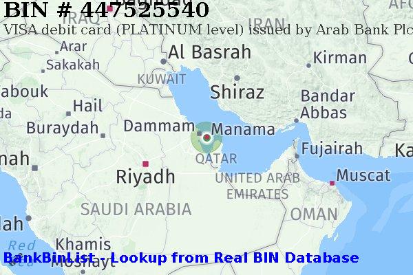 BIN 447525540 VISA debit Bahrain BH