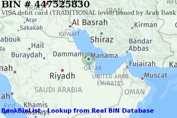 BIN 447525830 VISA debit Bahrain BH