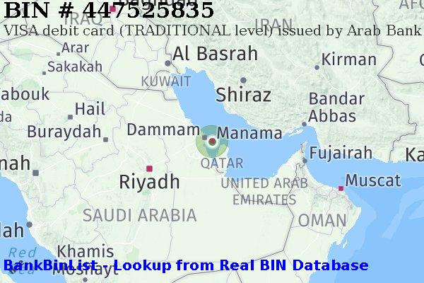 BIN 447525835 VISA debit Bahrain BH