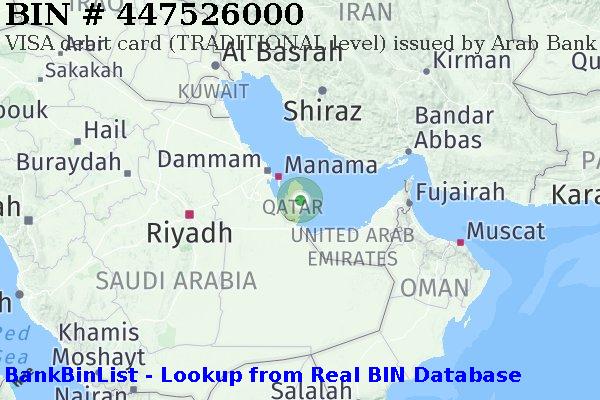 BIN 447526000 VISA debit Qatar QA