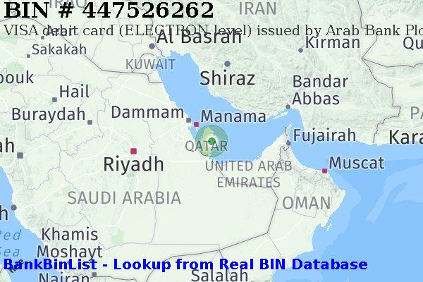 BIN 447526262 VISA debit Qatar QA
